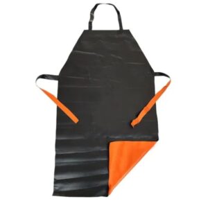 Avental Frontal Trevira Preto / Laranja com Engate Rápido 1,20x0,65m EGS CA 44650