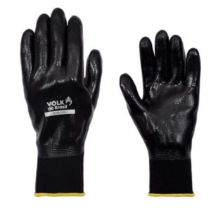 Luva Nitril Full Banho Total Nitrilico Preta Volk CA 25280