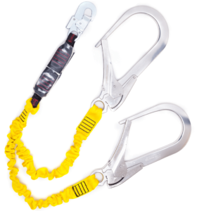 Talabarte duplo em Y elastizado e Absorvedor de energia gancho de 110 mm