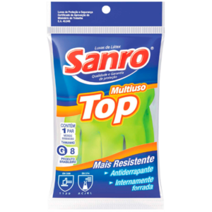 Luva de Látex Sanro TOP Verde CA 40045