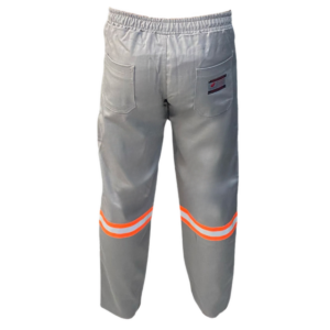 Calça Eletricista NR10 Anti Chama Cinza com Faixa Refletiva