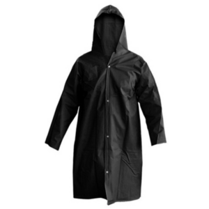 Capa de Chuva em PVC Forrado Preto com Capuz CA 49932