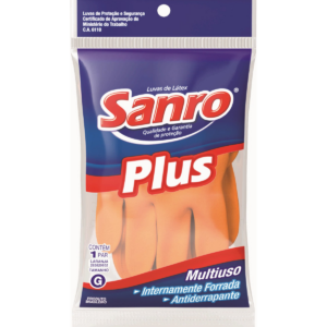 Luva de Látex Sanro Plus Laranja CA 6110