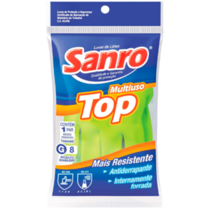 Luva de Látex Sanro TOP Verde CA 40045