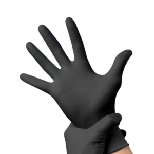 Luva Descartável Nitrílica Preta Sensivolk Black CA 38260 Volk com 50 und