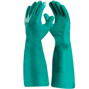 Luva Nitrílica Verde com Forro Super Safety CA 33334