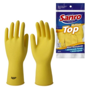 Luva de Látex Sanro TOP Amarela CA 40044