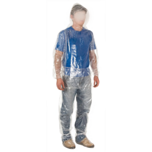 Conjunto para Chuva em Polietileno com Elastico e Capuz Transparente Ca 30354/30355