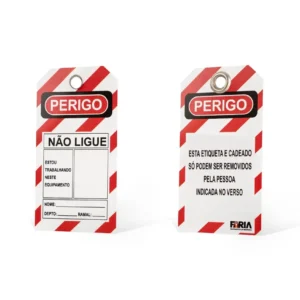 KIT com 10 unidades de Etiqueta de Identificação Auto Laminável NÃO LIGUE PVC Faria Equipamentos de Segurança