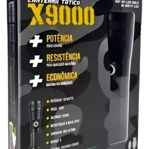 Lanterna Tatica de Mão X9000 Recarregavel